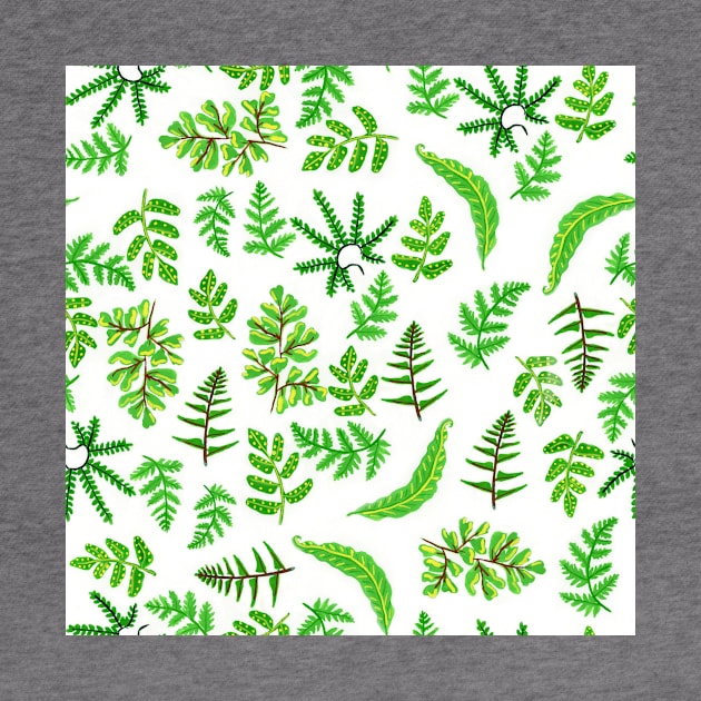 Ferns in Gouache Pattern by paintedpansy